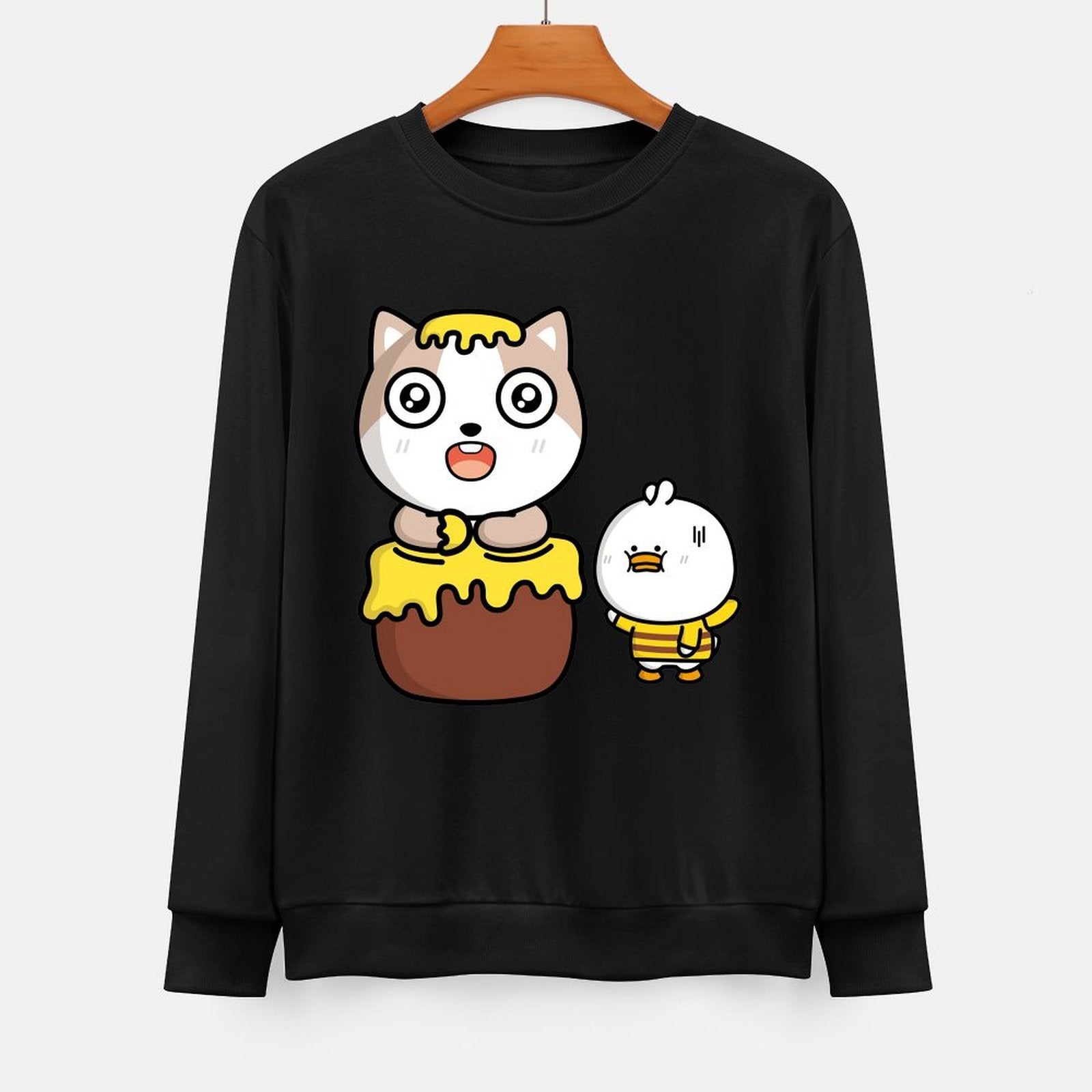 Front Patterned Long Sleeve TopRelaxed Fit Print-Ready